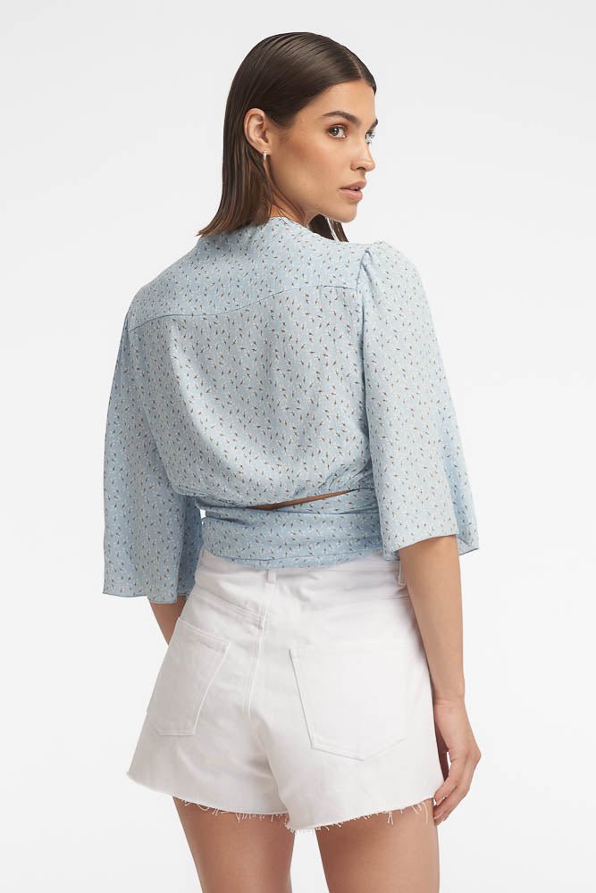 Casey Wrap Top / Sky Blossom - Image 3